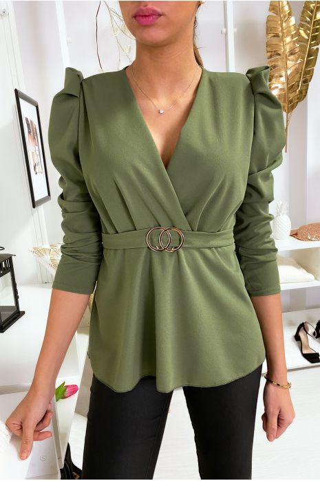 peplum top with belt