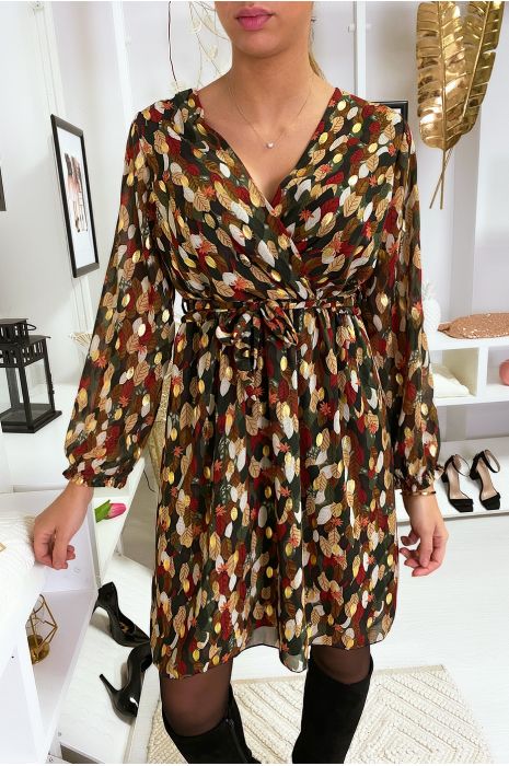 robe motif feuille