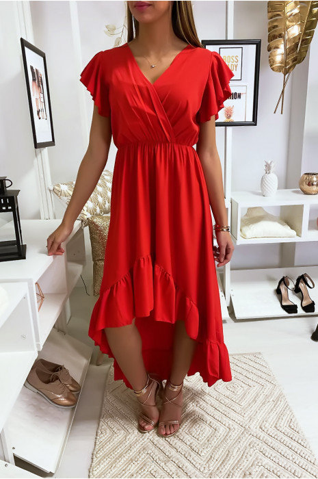 Robe asymetrique rouge Clearance