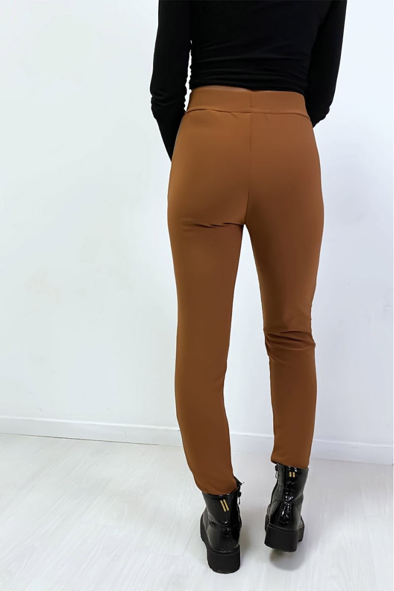 Jogging camel avec bande anthracite et poche Jogging camel avec bande anthracite et poche
