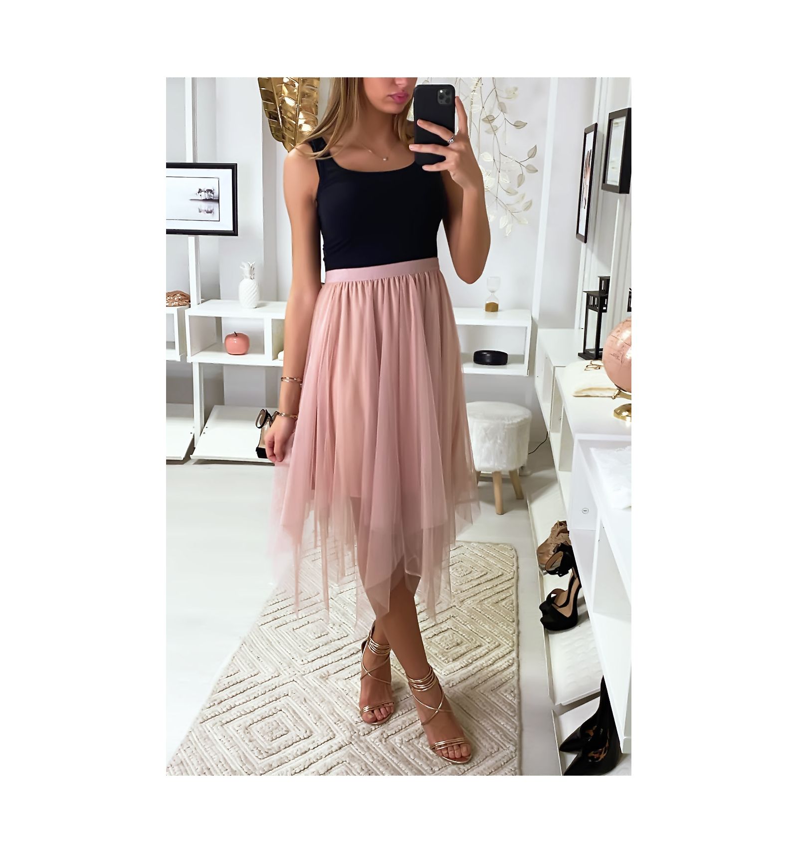 jupe longue froufrou