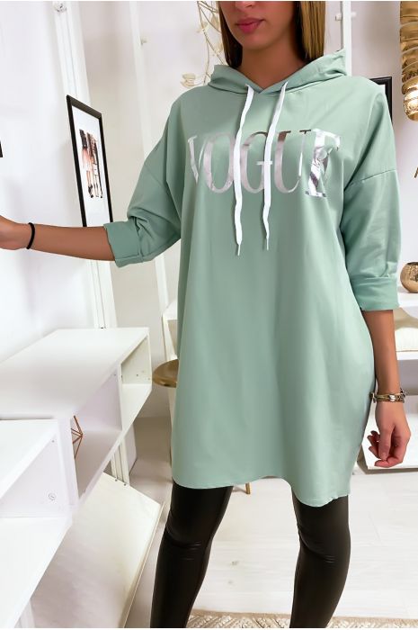 Femme Femmes Surdimensionné Poches Latérales palangre Vogue Imprimé Sweat-shirt robe tunique 