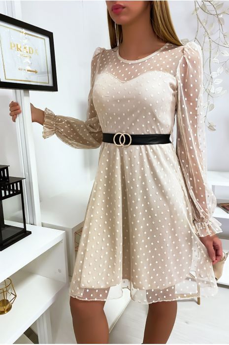 robe beige et noir