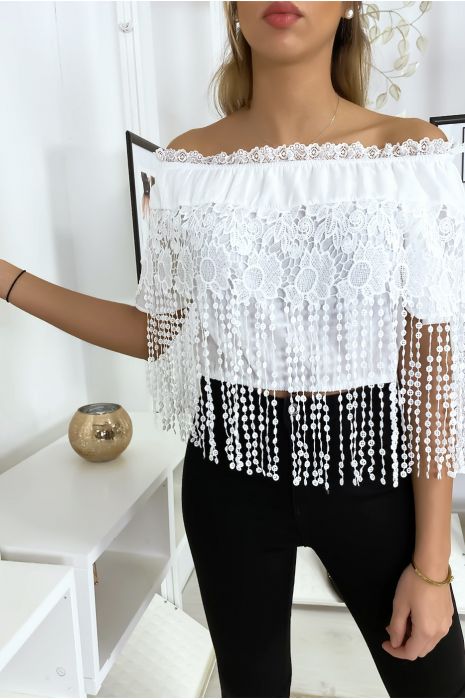white lace bardot