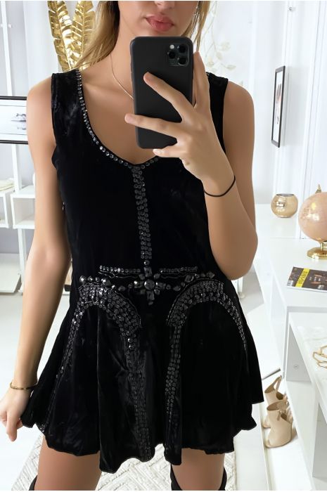 robe courte en velours