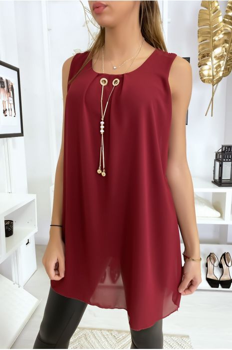 burgundy sheer top