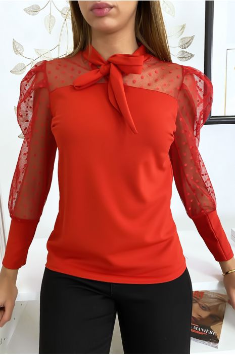 Haut rouge femme Clearance