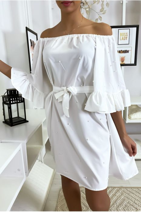 robe blanche bardot