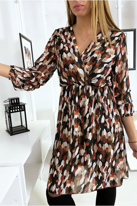 robe motif feuille
