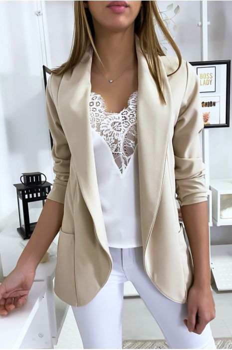 blazer beige femme