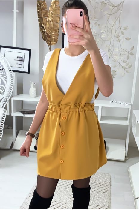 pinafore dress mustard