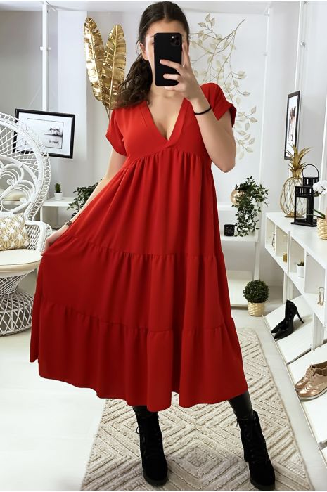robe col v longue