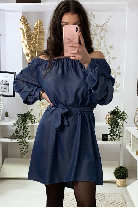 robe bleu marine col bateau