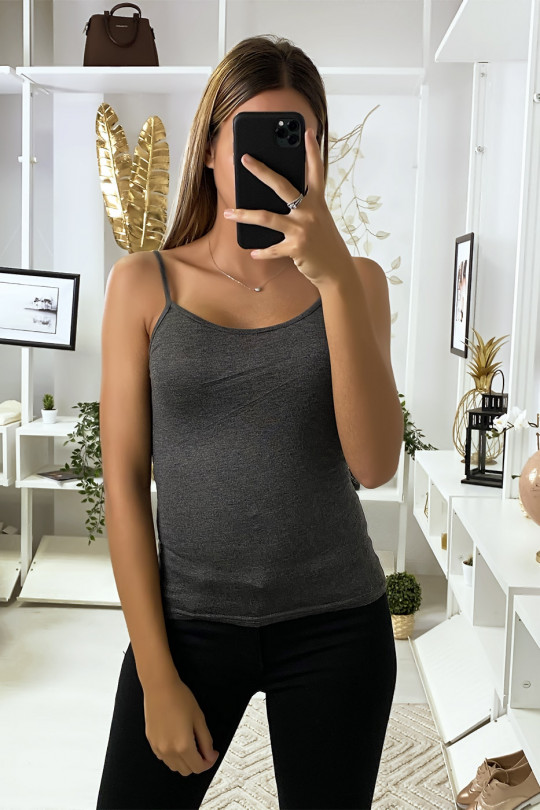 Antraciet tanktop, basic top. Antraciet tanktop, basic top.