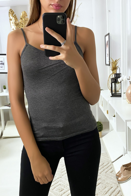 Antraciet tanktop, basic top. Antraciet tanktop, basic top.