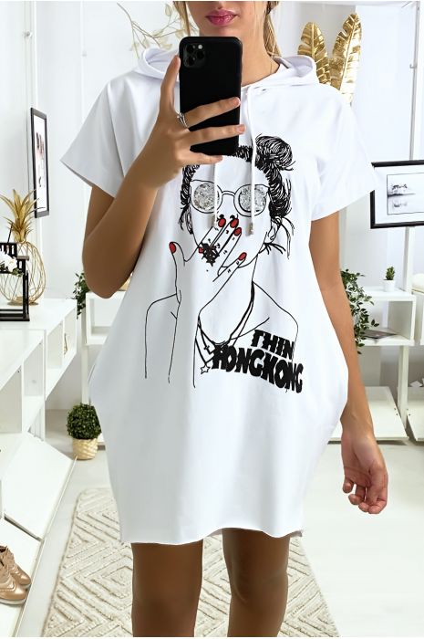 white sweat dress