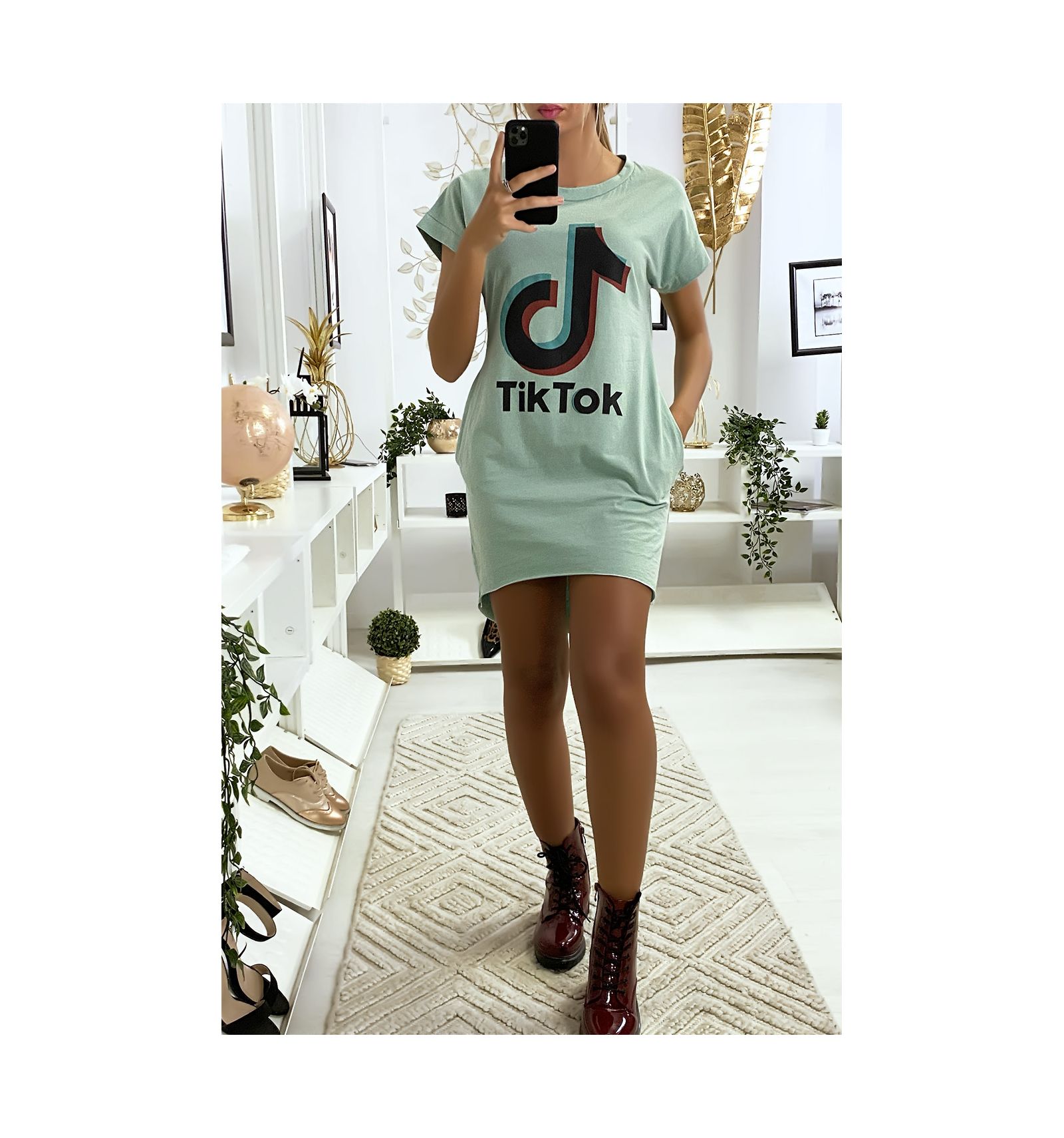 green tee shirt dress