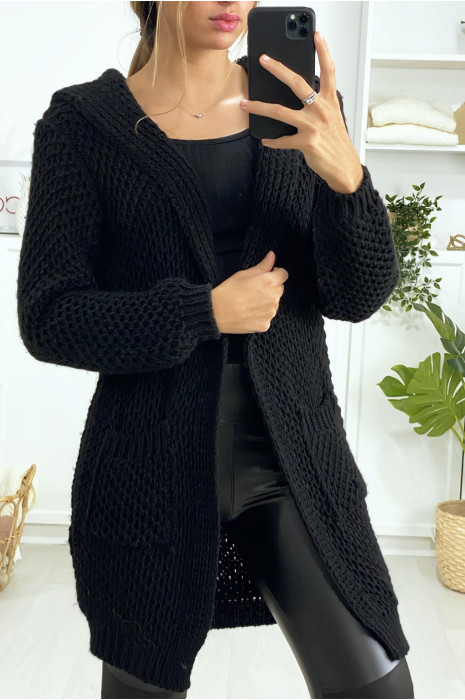 black chunky cardigan