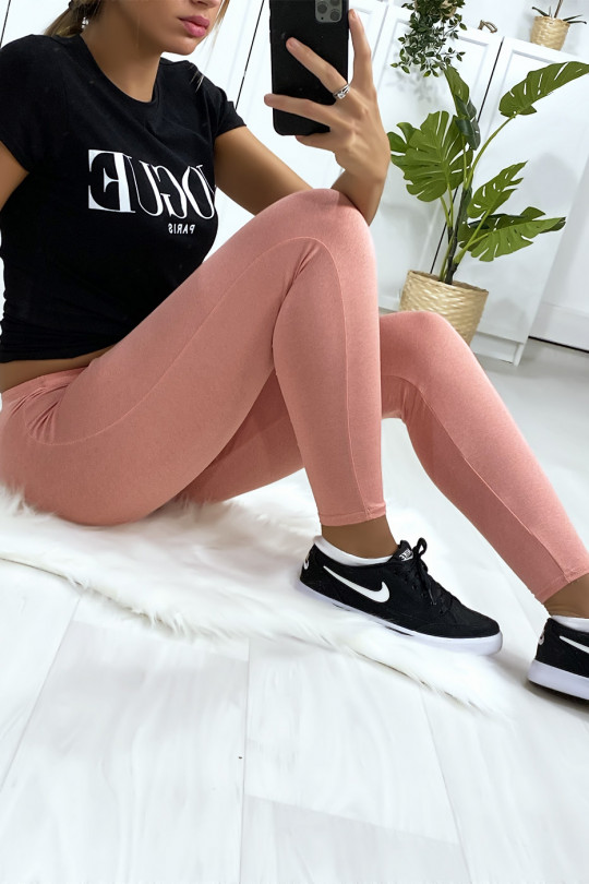 Leggings uni basique couleur rose . Leggings uni basique couleur rose .
