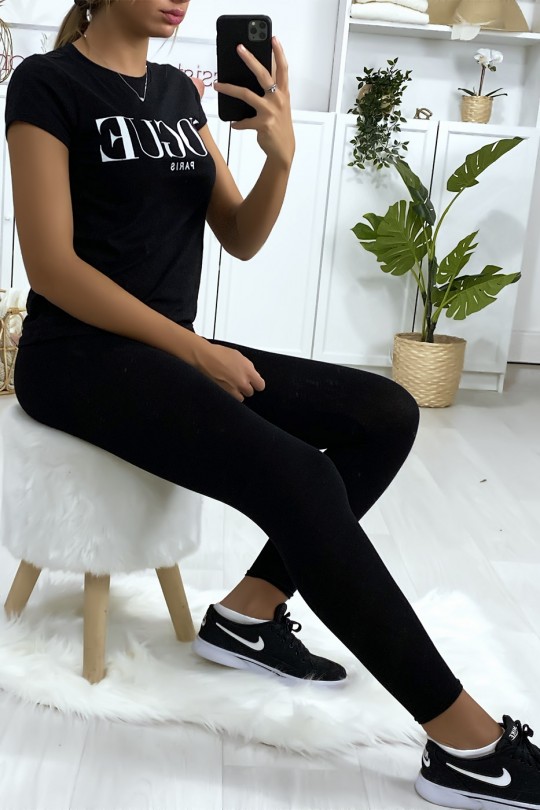 Leggings uni basique couleur noir Leggings uni basique couleur noir
