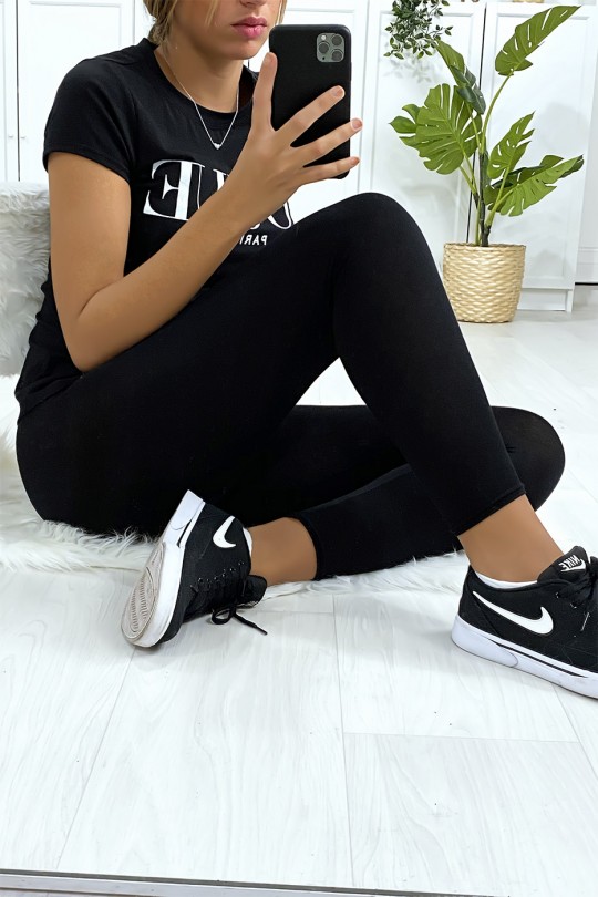 Leggings uni basique couleur noir Leggings uni basique couleur noir