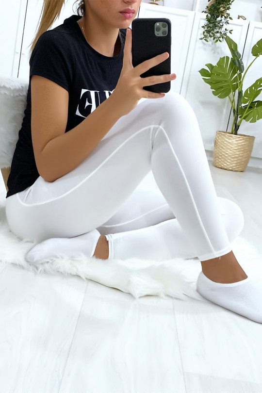 Leggings uni basique couleur blanche Leggings uni basique couleur blanche
