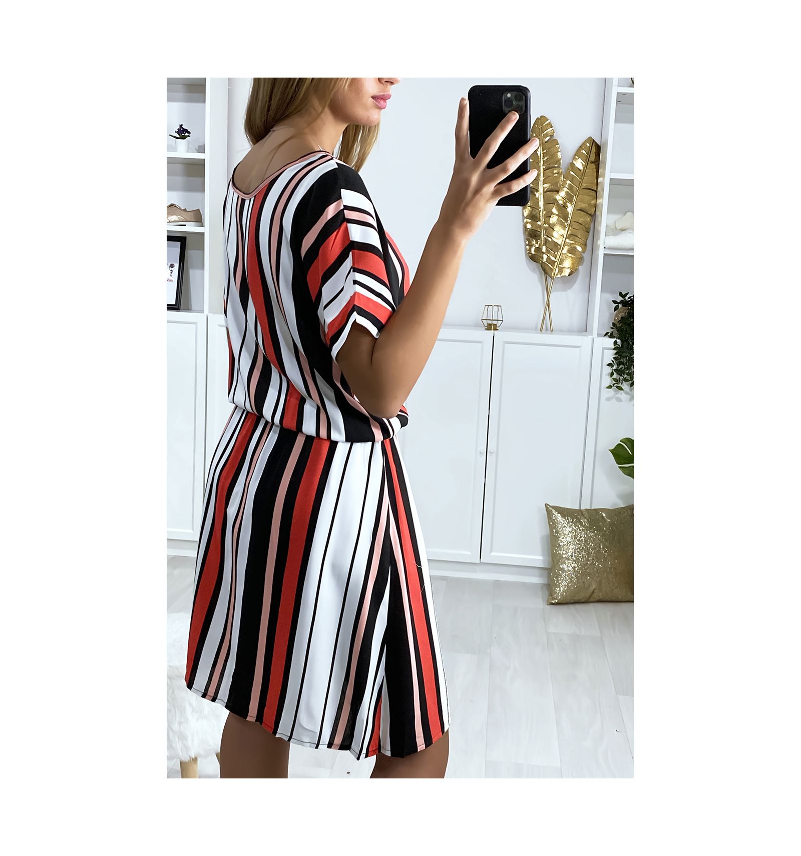 robe rose et noir