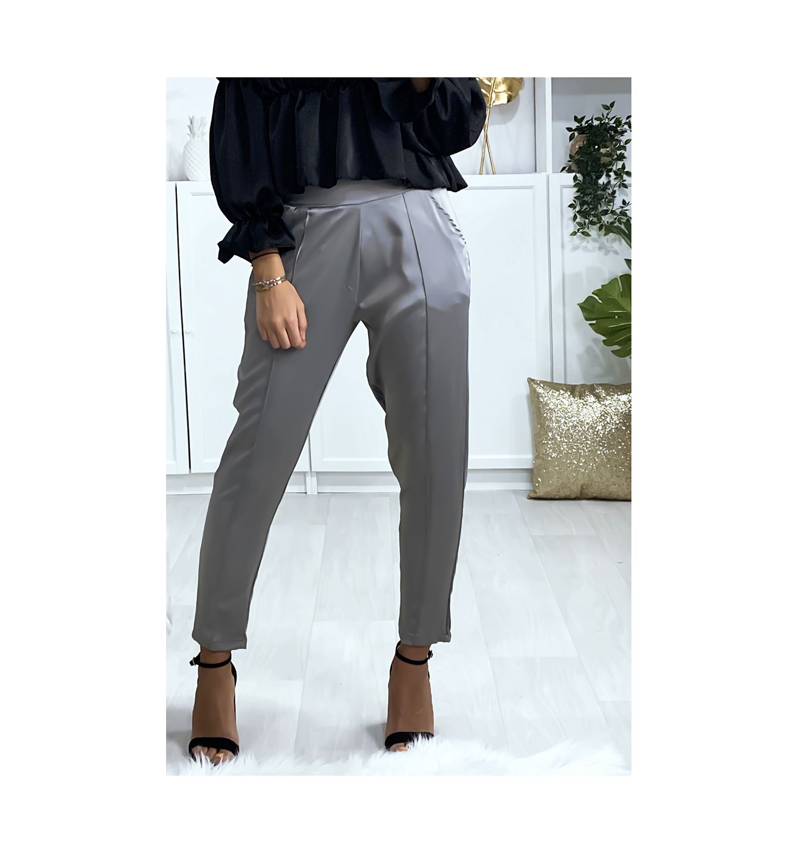 gray cigarette pants