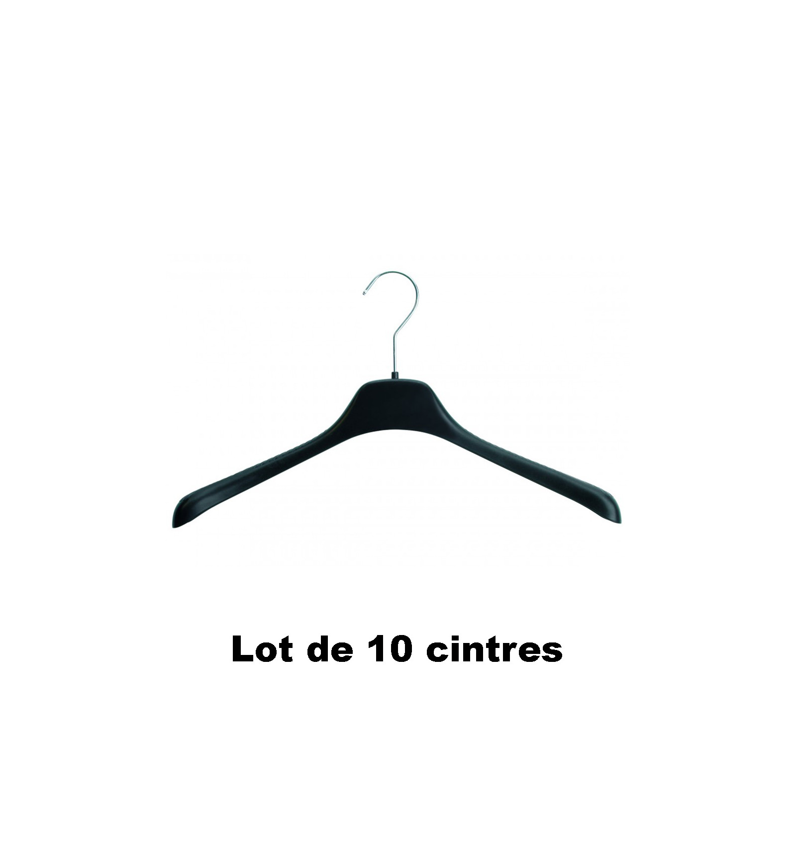 10 cintres plastique noir idéal pour Pull, manteau et gilet