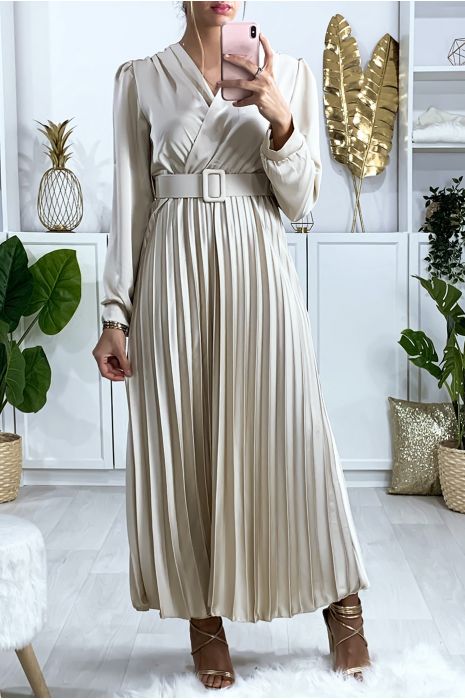 robe longue beige