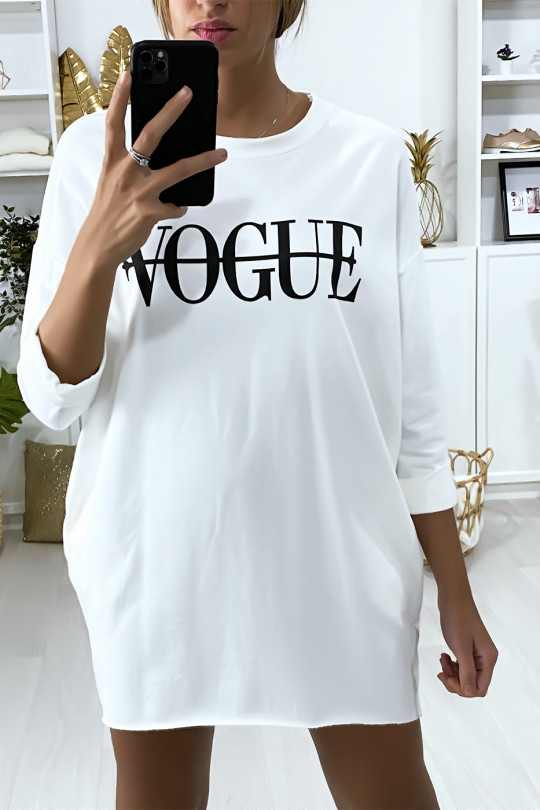 Wit sweatshirt met VOGUE-tekst Wit sweatshirt met VOGUE-tekst