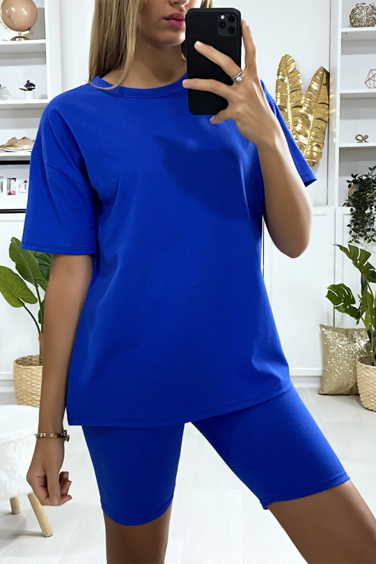 Ensemble short et t-shirt over size royal très fashion Ensemble short et t-shirt over size royal très fashion