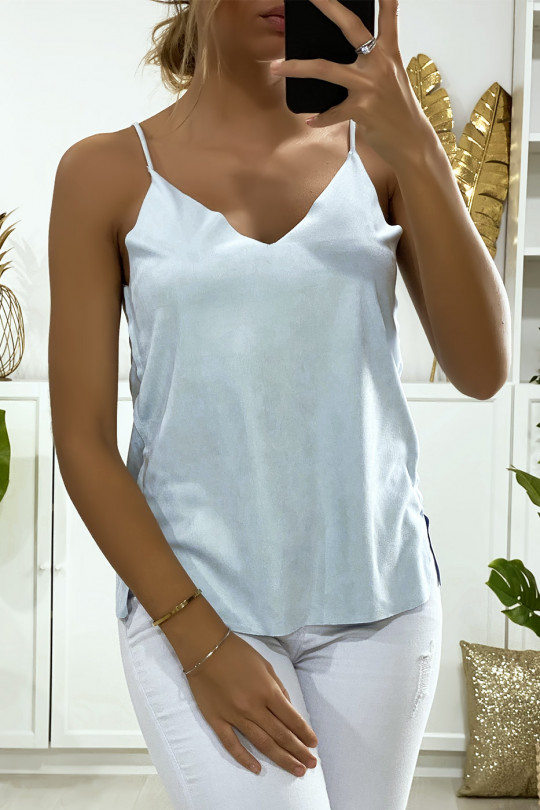 Blauwe suède tanktop Blauwe suède tanktop