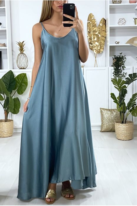 robe satin longue bretelle