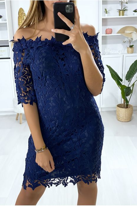 robe dentelle marine