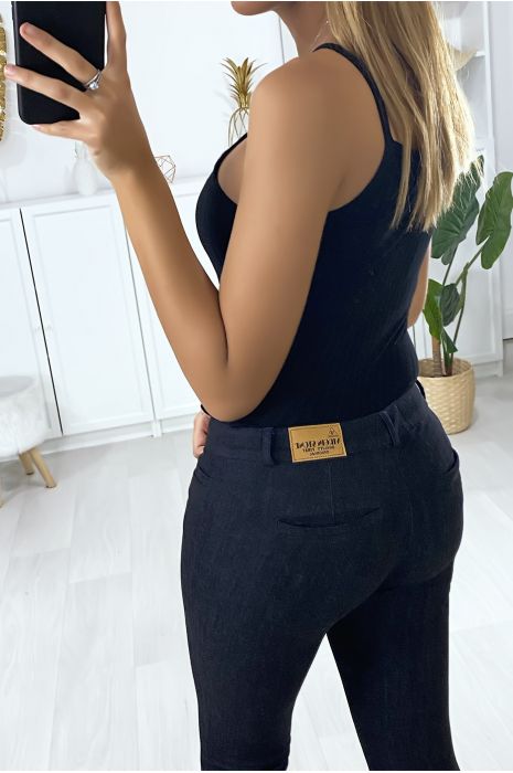 women's navy blue capri pants