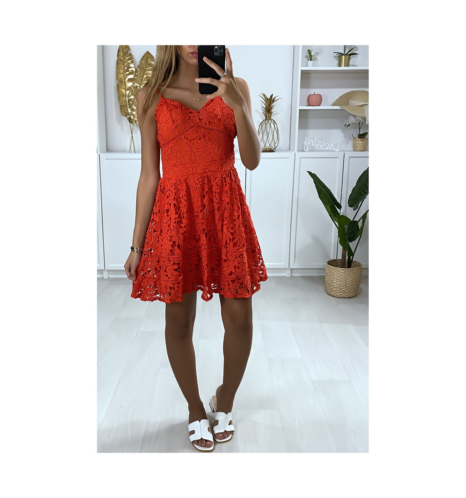 robe a dentelle rouge