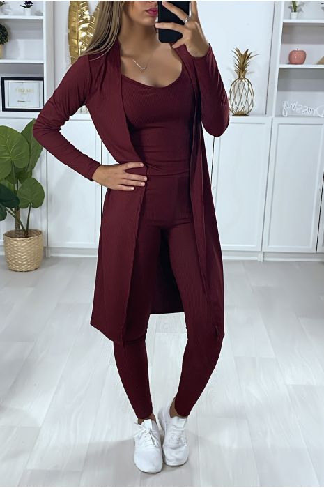 maroon dress with cardigan