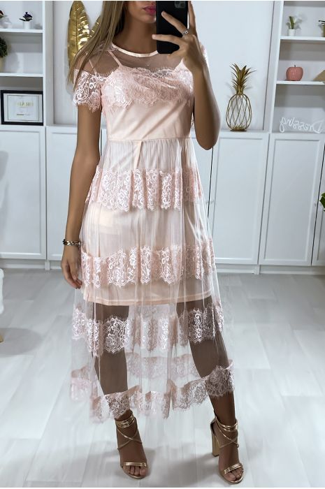 robe voile rose