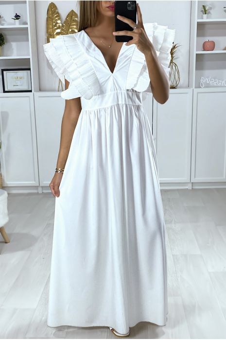 robe longue blanche satin