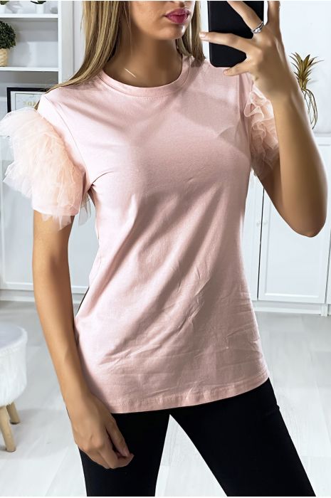 frilly pink top