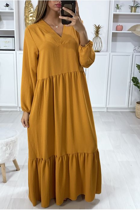 robe moutarde longue