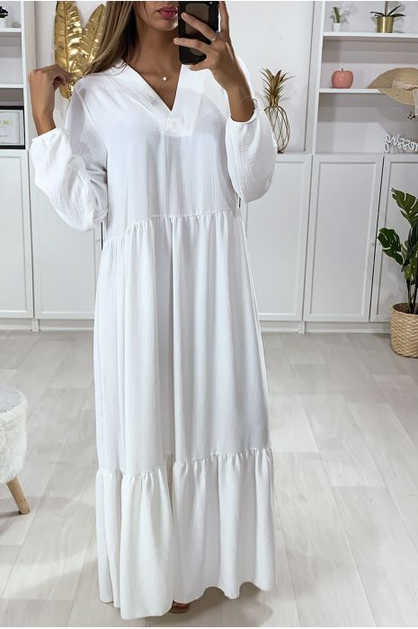 robe col v longue