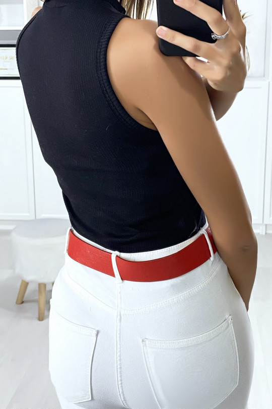 Ceinture rouge pour femme avec boucle rectangulaire et strass Ceinture rouge pour femme avec boucle rectangulaire et strass