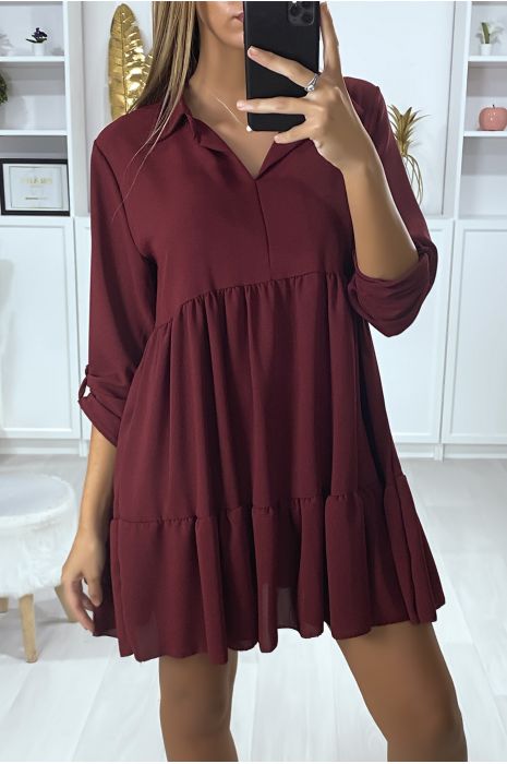 burgundy ruffle shirt