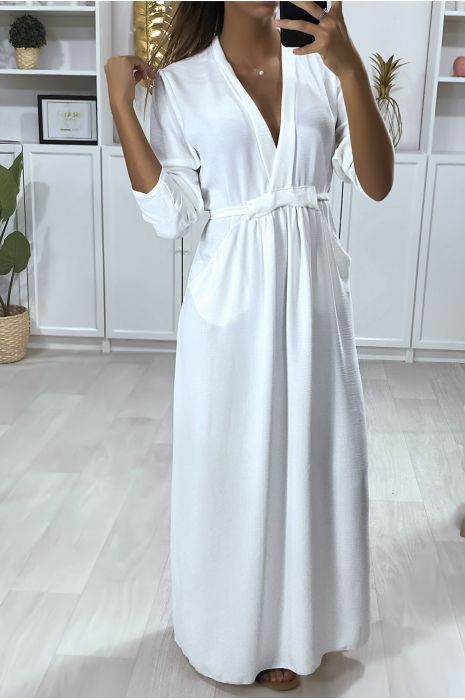long white dress with pockets