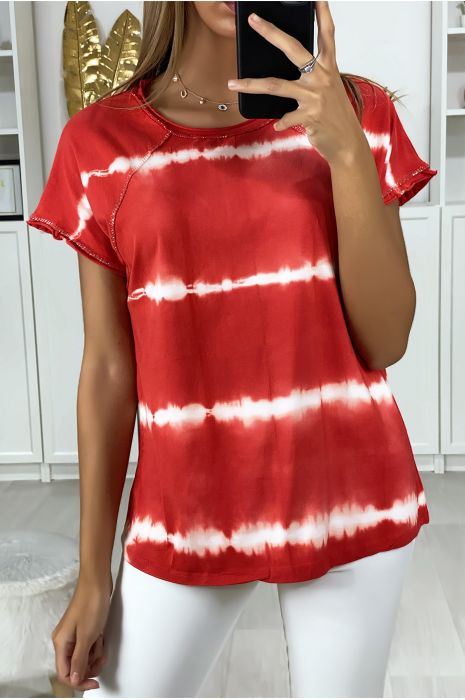 red tie dye shirt womens