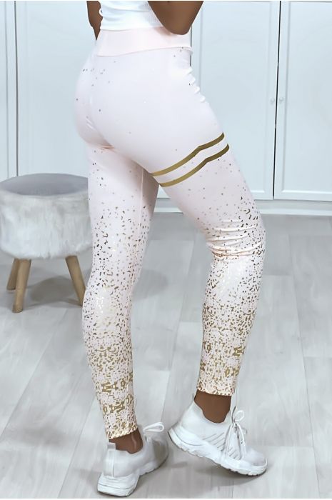 pink and gold leggings