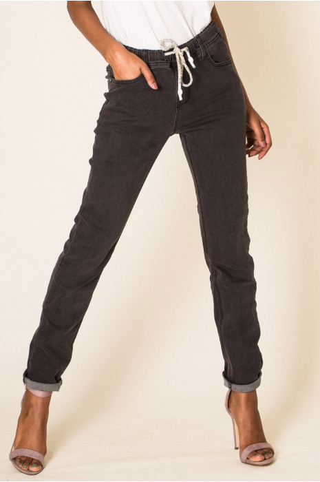 rolled up black jeans
