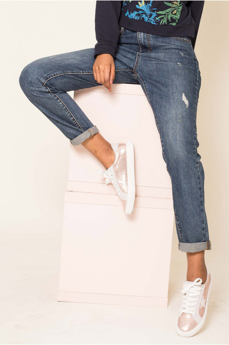 cuffed boyfriend jeans